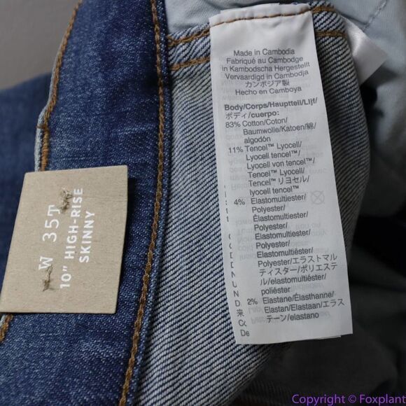 NEW Madewell Tall 10" High-Rise Skinny Jeans in Wendover Wash: TENCEL, 35T - Picture 12 of 15